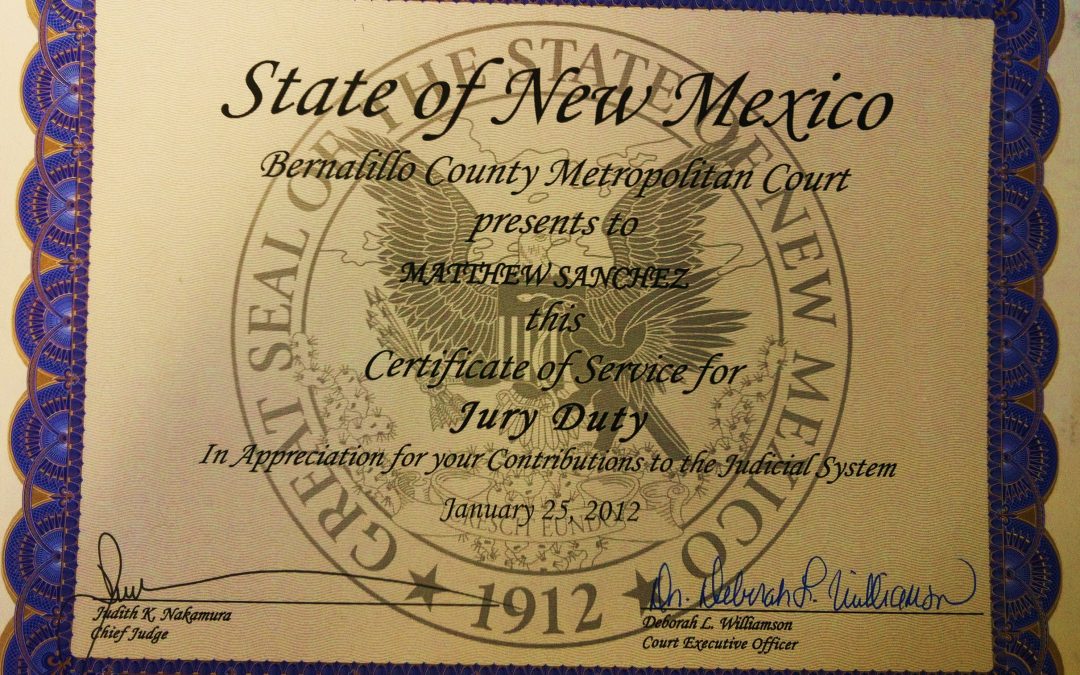 Matthew Sanchez Certificate